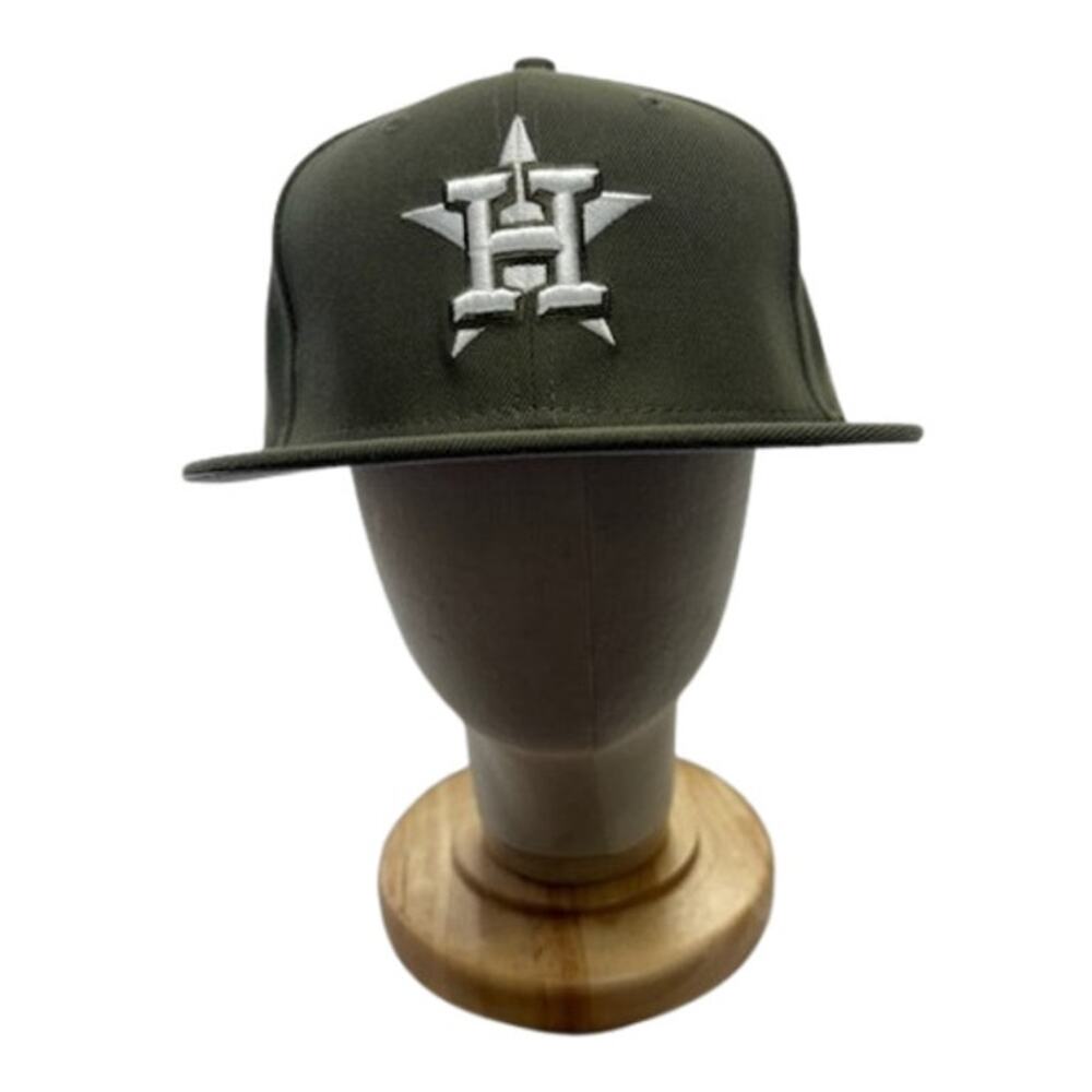 New Era 9FIFTY Houston Astros Snapback Hat MLB Flat Brim Olive Green Unisex OSFM